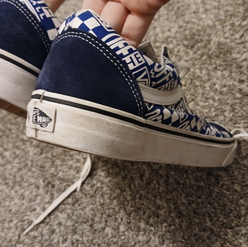 Vans Blue and White Checkered Sneakers - Picture 12 of 16